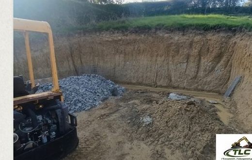 Décaissement et empierrement d'une excavation